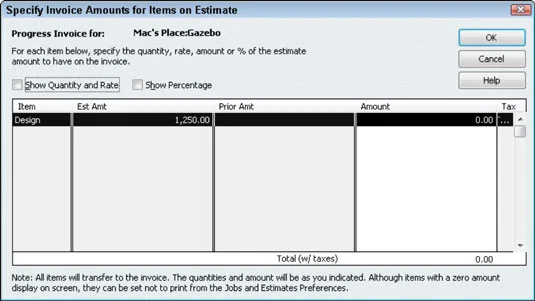 Hogyan készítsünk számlát becslésből a QuickBooks 2011-ben