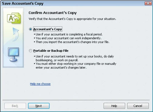 Как да създадете счетоводно копие на файлове с данни в QuickBooks 2011