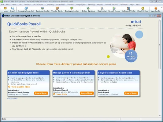 Az alapvető bérszámfejtés beállítása a QuickBooks 2011 segítségével