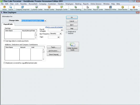 Az alapvető bérszámfejtés beállítása a QuickBooks 2011 segítségével