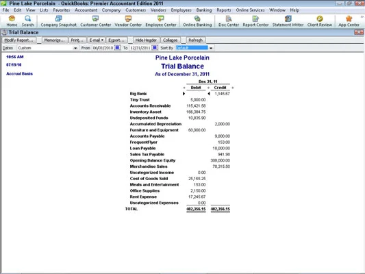 Как да преглеждате отчети за счетоводство и данъци с QuickBooks 2011