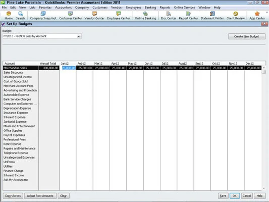 Hogyan készítsünk új költségvetést a QuickBooks 2011-ben