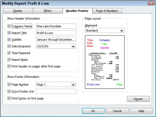 Jelentés módosítása és testreszabása a QuickBooks 2011-ben