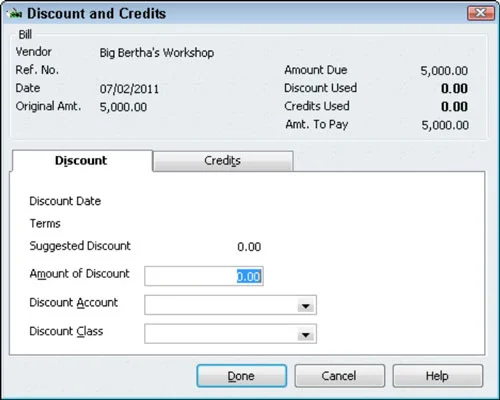 Számlák fizetése a QuickBooks 2011-ben