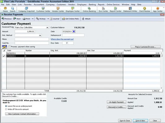 Как да получавате плащания от клиенти с QuickBooks 2011