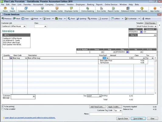 Как да коригирате цените в QuickBooks 2011