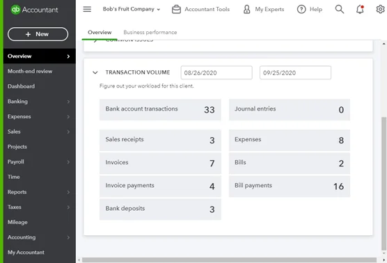 Страницата за онлайн табло на QuickBooks
