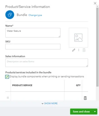 Termékek és szolgáltatások a QuickBooks Online-ban