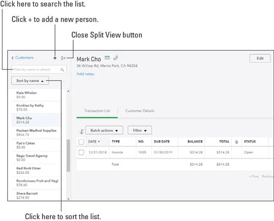 Hogyan kereshet a QuickBooks online listáiban emberek számára