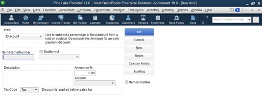 Как да добавяте елементи към списъка с елементи на QuickBooks 2019