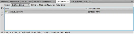 Adobe CS5 Dreamweaver Link Checking
