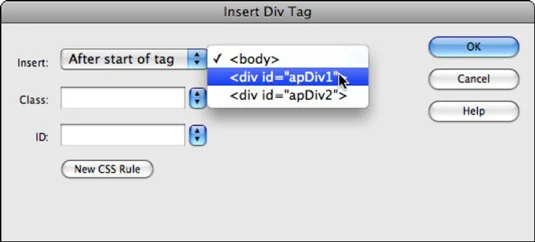 Relativt posisjonert DIV-oppretting i Adobe CS5 Dreamweaver