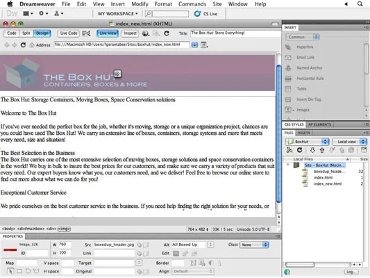 Adobe CS5 Dreamweaver-sidebilder