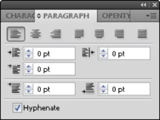 Rindkopu panelis programmā Adobe CS5 Illustrator