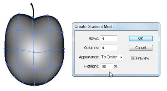 Mesh-verktøyet i Adobe CS5 Illustrator