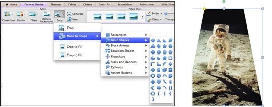 Kako obrezati sliko s trakom v programu Office 2011 za Mac