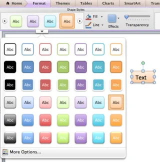 Tekstlodziņu un formu formatēšana programmā Office 2011 darbam ar Mac
