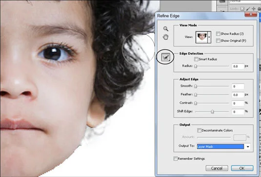 Juster utvalgskanter med Photoshop Refine Edge-funksjonen