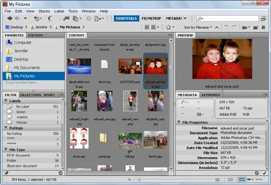 Adobe Bridge-applikasjon i CS5