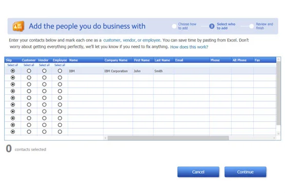 Az Express Setup használata a QuickBooks 2020 programban