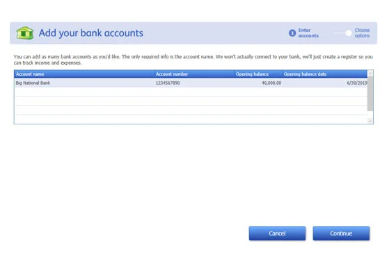 Az Express Setup használata a QuickBooks 2020 programban
