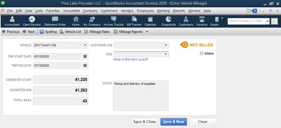 Hogyan lehet nyomon követni a jármű futásteljesítményét a QuickBooks 2020-ban