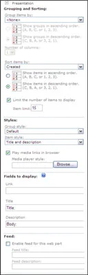 SharePoint 2010:n sisältökyselyn Web-osa