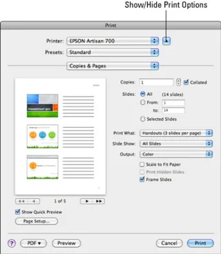Office 2011 za Mac: natisnite svojo PowerPointovo predstavitev
