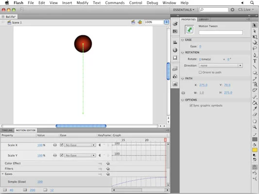 Hvordan vise treghet og tyngdekraft i Flash CS5-animasjon med lettelser