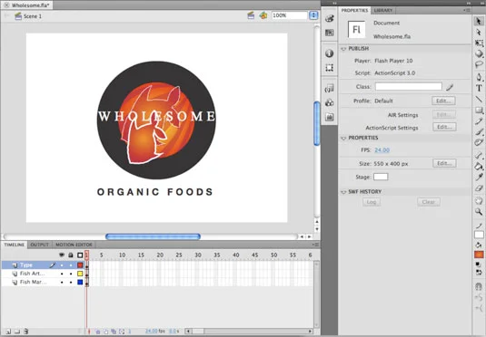 Illustrator (.ai) fájlok importálása a Flash CS5 alkalmazásban