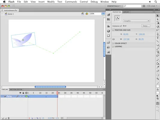 Lag Flash CS5-animasjon med Motion Tweens