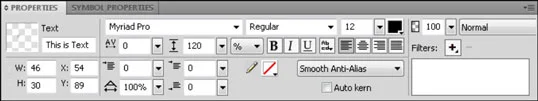 Slik angir du tekstattributter i Fireworks CS5