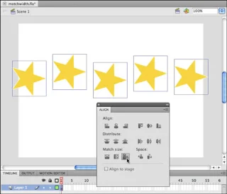 Hvordan matche objektstørrelser i Flash CS5