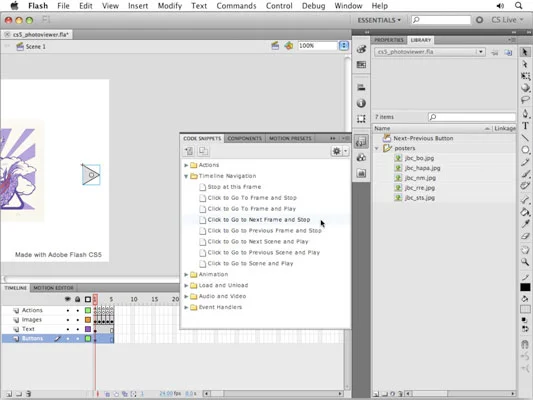 Hvordan lage forrige og neste knapper i Flash CS5