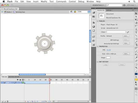 Lag et filmklippsymbol i Flash CS5