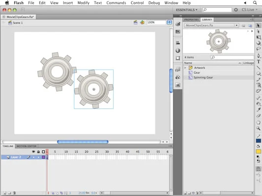 Lag et filmklippsymbol i Flash CS5