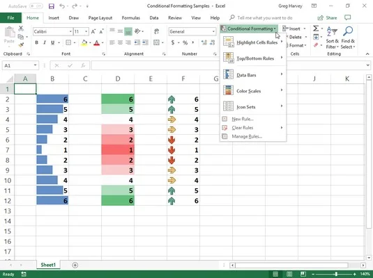 Nosacījuma formatēšana programmā Excel 2019