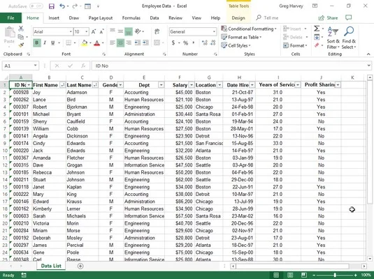 Како сортирати у програму Екцел 2019: листе података
