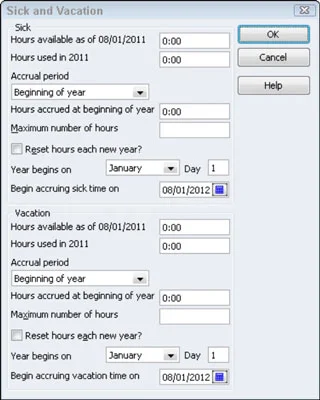 Настройване на служители по време на основна настройка на QuickBooks 2012