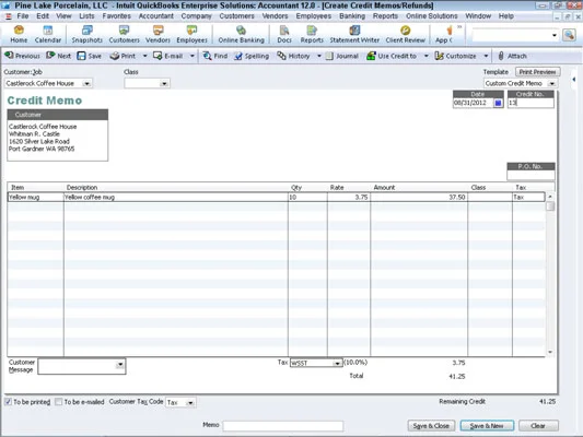 A hiteljegyzetek rögzítése a QuickBooks 2012-ben