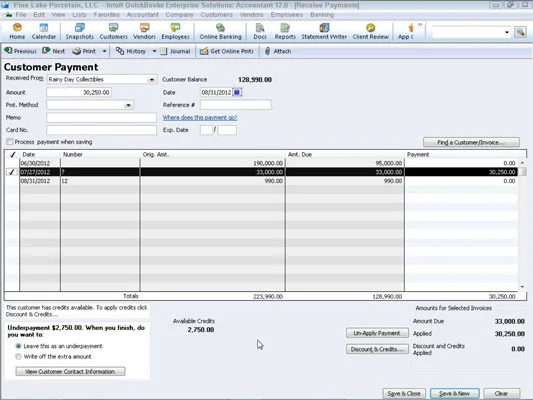 Ügyfélfizetések fogadása a QuickBooks 2012-ben