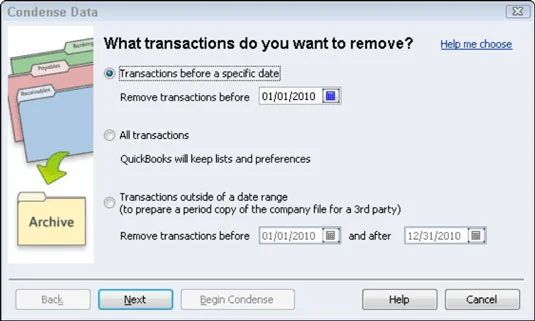 Как да кондензираме своя файл с данни за QuickBooks 2012