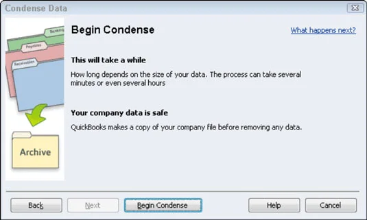 Как да кондензираме своя файл с данни за QuickBooks 2012