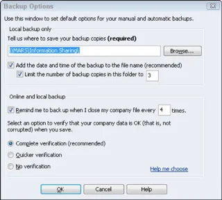 A QuickBooks 2012 adatfájl biztonsági mentésének alapjai