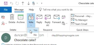 Ako hlasovať v programe Microsoft Outlook 2019