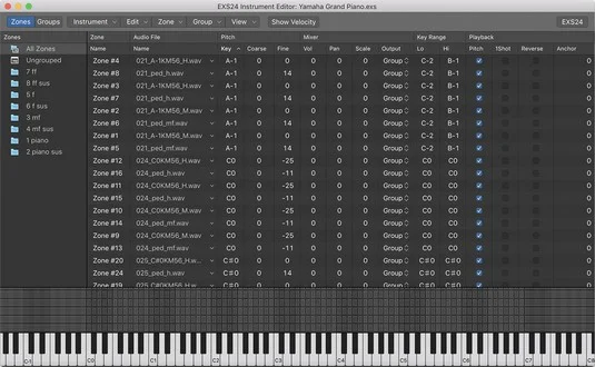 EXS24 proovivõttur Logic Pro X-is