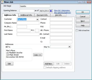 QuickBooks 2012 állás beállítása