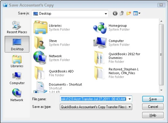 Hozzon létre egy könyvelői másolatot a QuickBooks adatfájlról