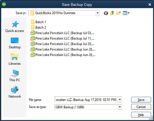 QuickBooks 2019 fájlkezelési tippek
