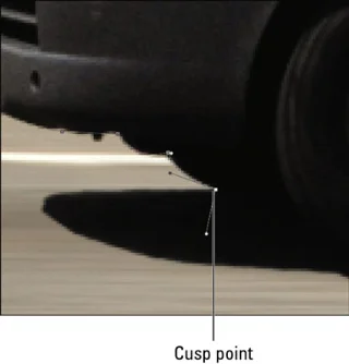 Hvordan koble et kurvesegment til et cusp-punkt i Photoshop CS6